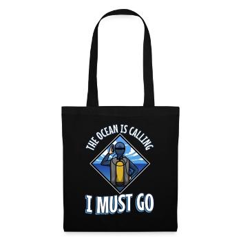 L’océan appelle et je dois y aller, plongée sous-marine - Sac en tissu - noir - Devant