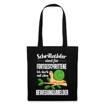 Schrittzähler sind für Fortgeschritten Schnecken - Stoffbeutel - Schwarz - Vorne