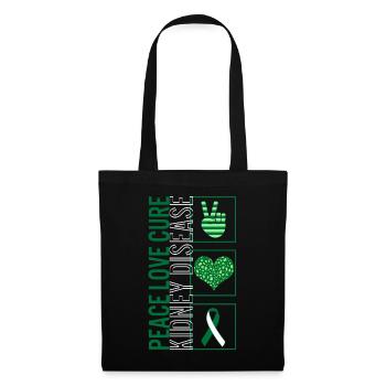 Peace Love Cure Kidney Disease T Shirt - Sac en tissu - noir - Devant