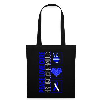 Peace Love Cure Hydrocephalus T Shirt - Sac en tissu - noir - Devant