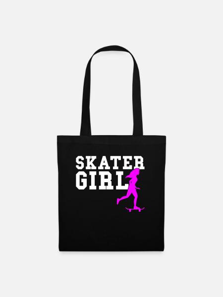 skater girl - Stoffbeutel - Schwarz