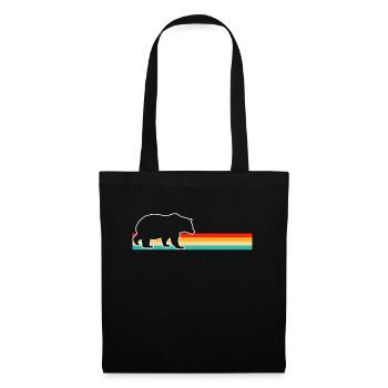 Bär Retro - Stoffbeutel - Schwarz - Vorne