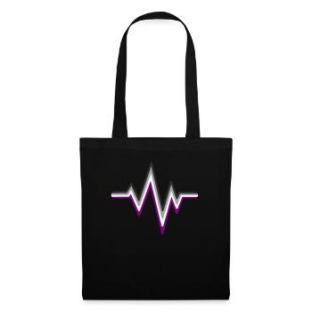 Asexual Heartbeat Ace Flag Colors Asexuality - Tote Bag - black - Front