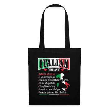 Dictionnaire italien Italie amateurs - Sac en tissu - noir - Devant