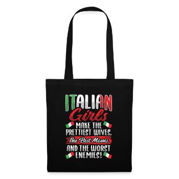 Funny Italian Girl Italian - Tote Bag - black - Front