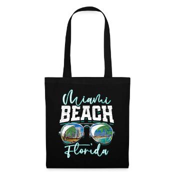 Miami Beach Florida - Stoffbeutel - Schwarz - Vorne