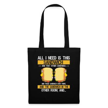 Day and Night Sandwich Food Gift FastFood - Tote Bag - black - Front