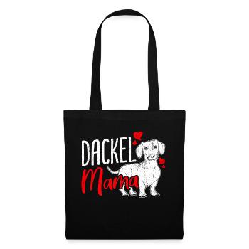 Dackel Mama Hundeliebhaber Dachshund Muttertag Dac - Stoffbeutel - Schwarz - Vorne