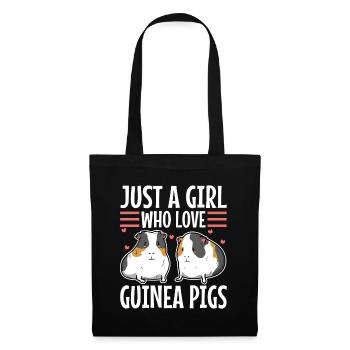 Just A Girl Who Love Guinea Pigs - Stoffbeutel - Schwarz - Vorne