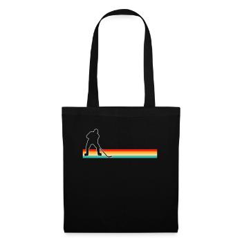 Hockey sur glace rétro - Sac en tissu - noir - Devant