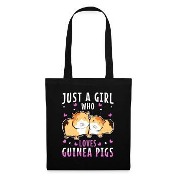 Just A Girl Who Love Guinea Pigs - Stoffbeutel - Schwarz - Vorne