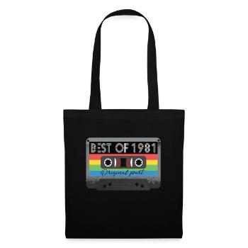 Best Of 1981 Vintage Cassette Retro Anniversaire - Sac en tissu - noir - Devant