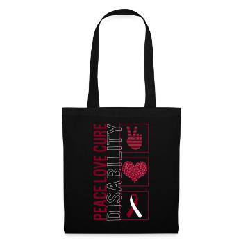 Peace Love Cure Handicap T Shirt - Sac en tissu - noir - Devant