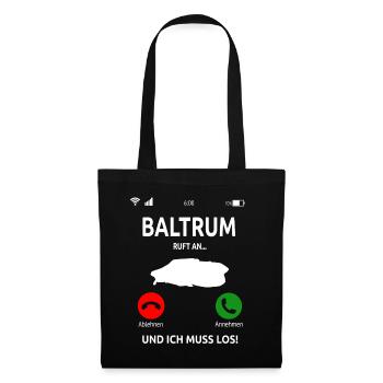 Baltrum Nordsee Ostfriesische Insel Geschenk - Stoffbeutel - Schwarz - Vorne