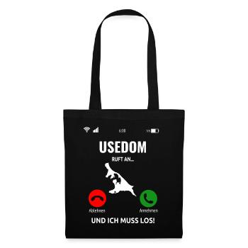 Usedom Insel Ostsee Urlaub Idee - Stoffbeutel - Schwarz - Vorne