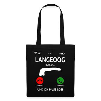 Langeoog Nordsee Ostfriesische Insel Geschenk - Stoffbeutel - Schwarz - Vorne