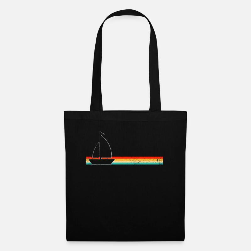Segeln Retro - Stoffbeutel - Schwarz