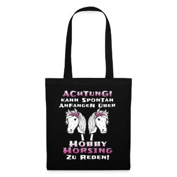 Hobby Horse Geschenkidee - Stoffbeutel - Schwarz - Vorne