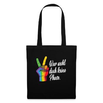 LGBTQ Pride Regenbogen War Wohl Doch Keine Phase - Stoffbeutel - Schwarz - Vorne