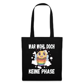 LGBTQ Pride Regenbogen War Wohl Doch Keine Phase - Stoffbeutel - Schwarz - Vorne