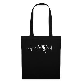 Perroquets Bird Lover Heartbeat Heart - Sac en tissu - noir - Devant