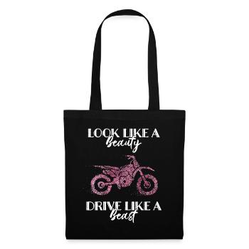 Motorcycle Helmet Motorcycle Biker Dirtbike - Tote Bag - black - Front