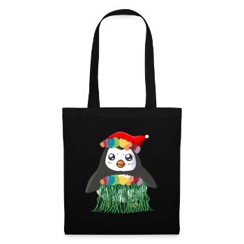 Pinguin Weinachten Im Juli Geschenk Shirt - Stoffbeutel - Schwarz - Vorne