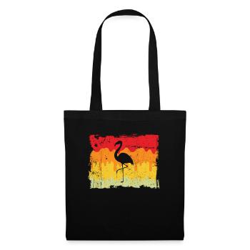 Flamant Rose Rétro - Sac en tissu - noir - Devant
