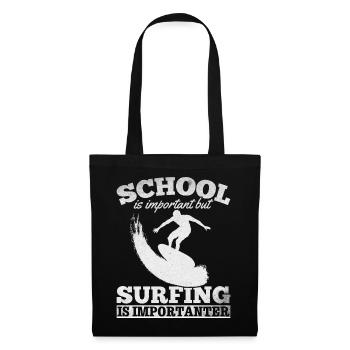 L’école est importante mais le surf est important - Sac en tissu - noir - Devant