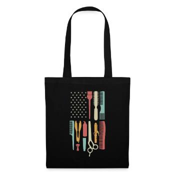 Salon de coiffure rétro Barber - Sac en tissu - noir - Devant