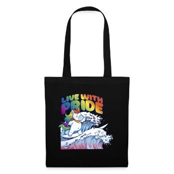 LGBTQ Pride Regenbogen Live with Pride - Stoffbeutel - Schwarz - Vorne