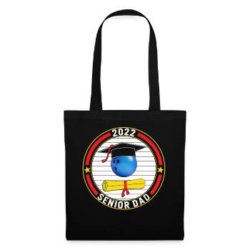 Promotion de 2022 Senior Bowling Dad Graduation - Sac en tissu - noir - Devant