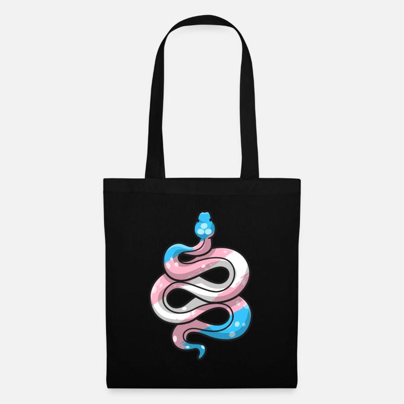 Transgender Pride Stuff Trans Flag Snake Reptile - Tote Bag - black