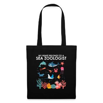 Le cœur appartient au zoologiste marin Biologie marine Mer - Sac en tissu - noir - Devant