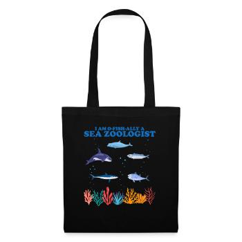 Zooologiste marin officiel Zooologie Mer - Sac en tissu - noir - Devant