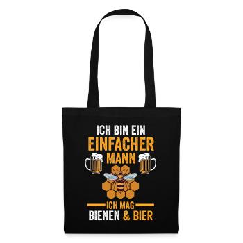 Bier Imker Biene Bienen - Stoffbeutel - Schwarz - Vorne