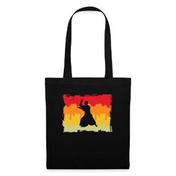 Aïkido Rétro - Sac en tissu - noir - Devant