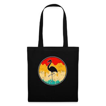Flamant Rose Rétro - Sac en tissu - noir - Devant