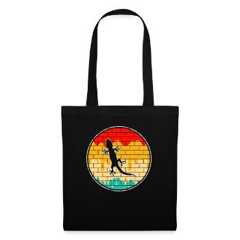 Lézard Rétro - Sac en tissu - noir - Devant