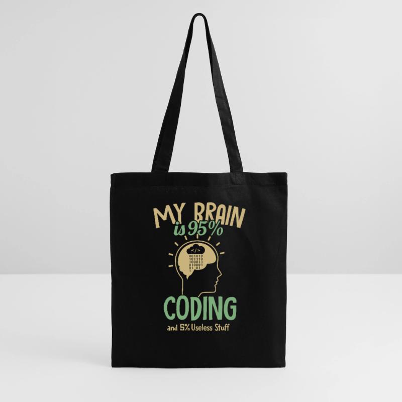 My Brain is 95% Coding Softwareingenieur Coder Stoffbeutel