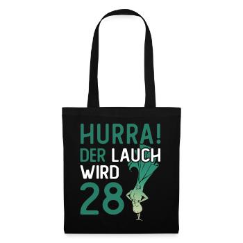 Herren 15. Geburtstag Hurra der Lauch wird 15 - Stoffbeutel - Schwarz - Vorne