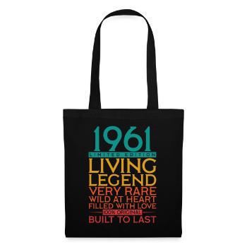 61ème anniversaire Cadeau Légende vivante 1961 - Sac en tissu - noir - Devant