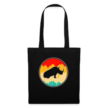 Rhinocéros rétro - Sac en tissu - noir - Devant