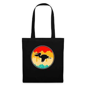 Pelikan Rétro - Sac en tissu - noir - Devant