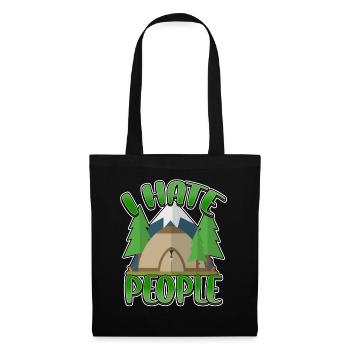 I hate people camping colorful tents campfire - Tote Bag - black - Front