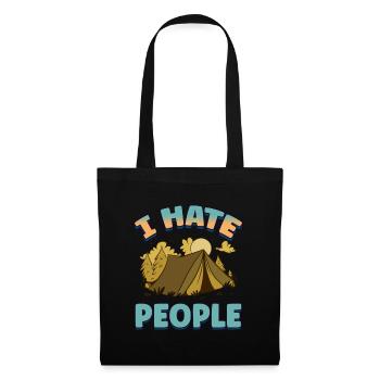 I hate people camping colorful tents campfire - Tote Bag - black - Front
