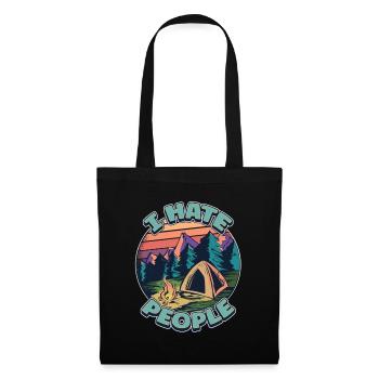 I hate people camping colorful tents campfire - Tote Bag - black - Front