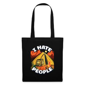I hate people camping colorful tents campfire - Tote Bag - black - Front