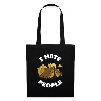 I hate people camping colorful tents campfire - Tote Bag - black - Front