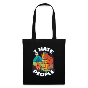 I hate people camping colorful tents campfire - Tote Bag - black - Front
